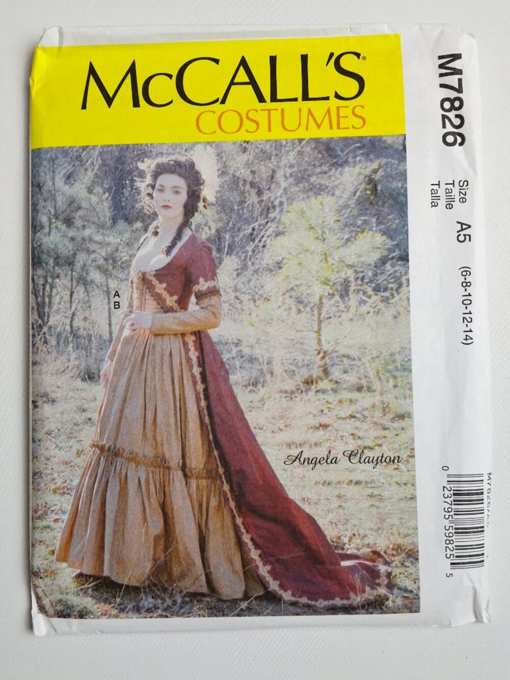 McCall's 7826 Sz 6-14 Georgian Gothic 18th Century Gown Costume Pattern Uncut